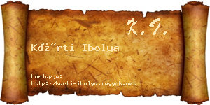 Kürti Ibolya névjegykártya