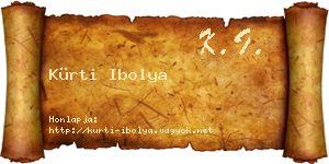 Kürti Ibolya névjegykártya