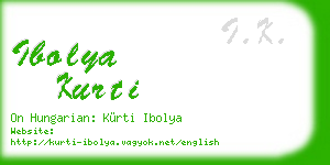ibolya kurti business card