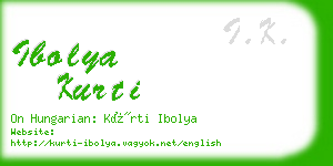 ibolya kurti business card